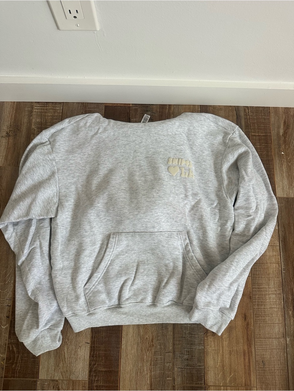 SKIMS Light Gray Crewneck Sweatshirt with Small Chest Logo
